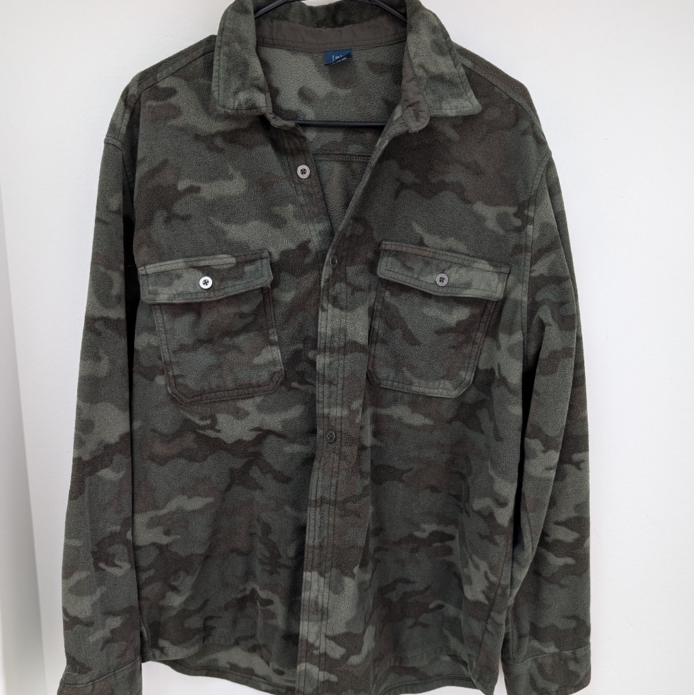 George Men's Microfleece Green Camouflage Field Jacket